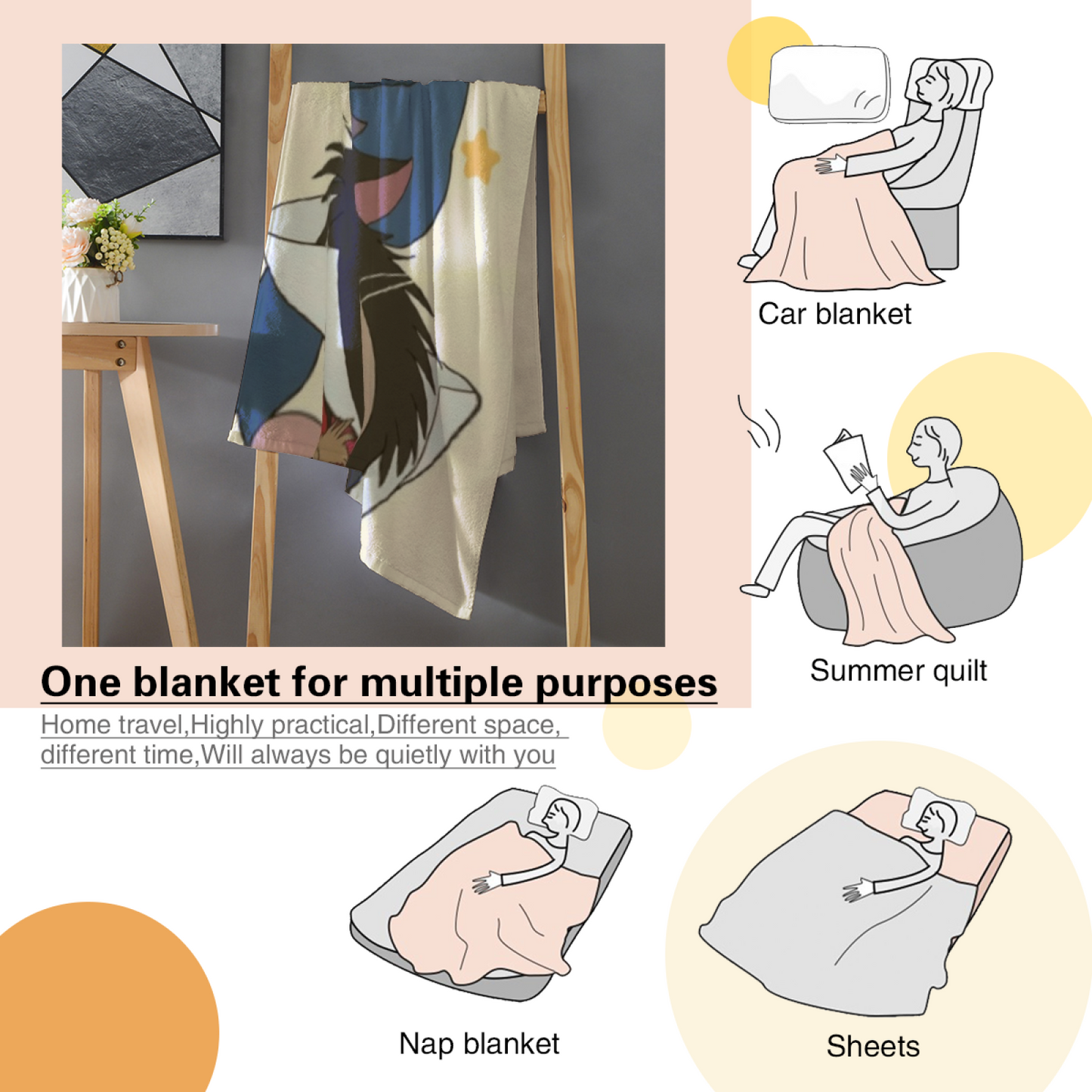Contemporary Graphic Art Throw Blanket ¨C Colorful Printed Cozy Blanket