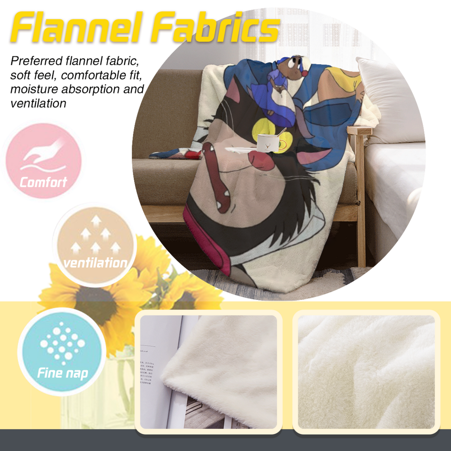 Contemporary Graphic Art Throw Blanket ¨C Colorful Printed Cozy Blanket