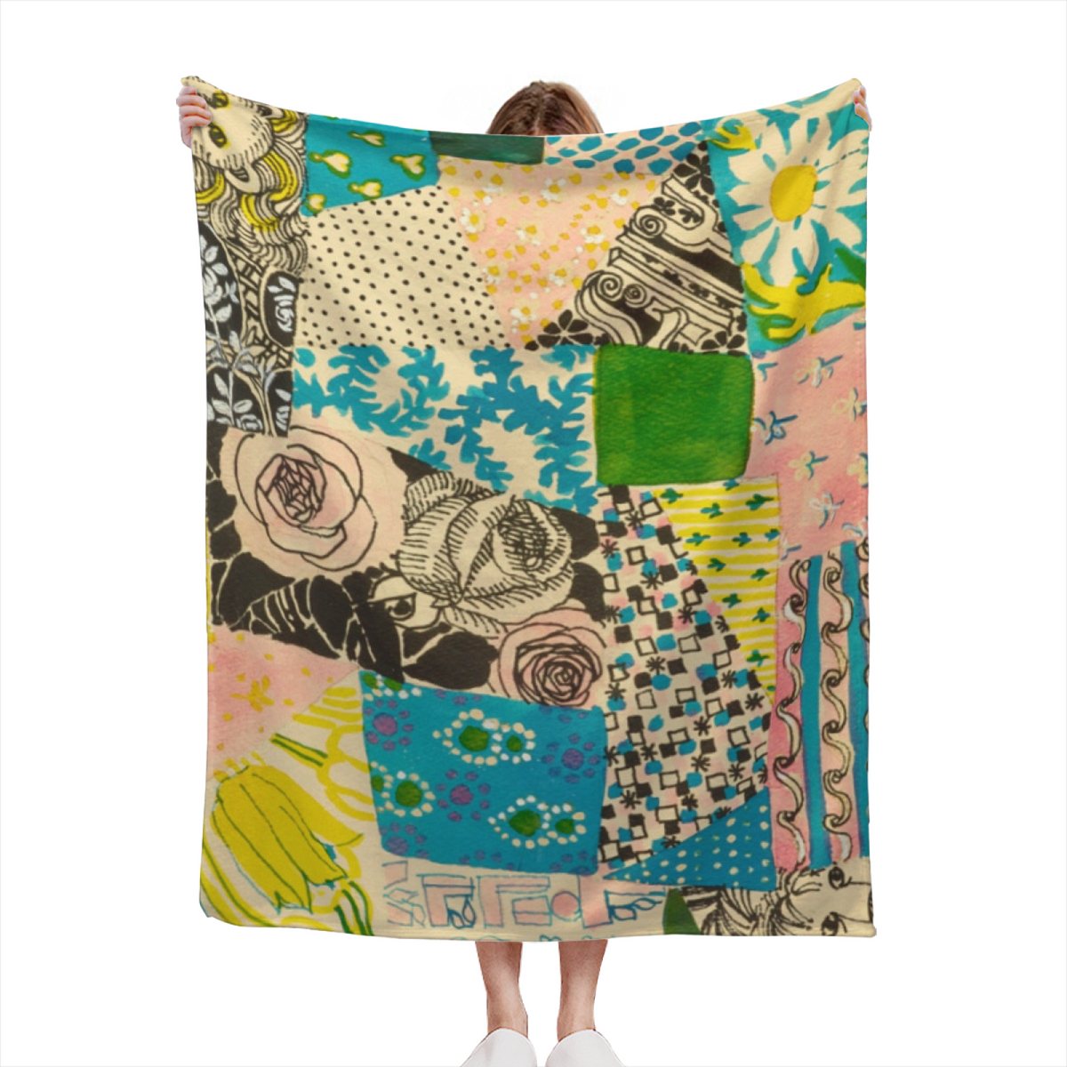 Fern Drift Decorative Pattern Flannel Throw Blanket