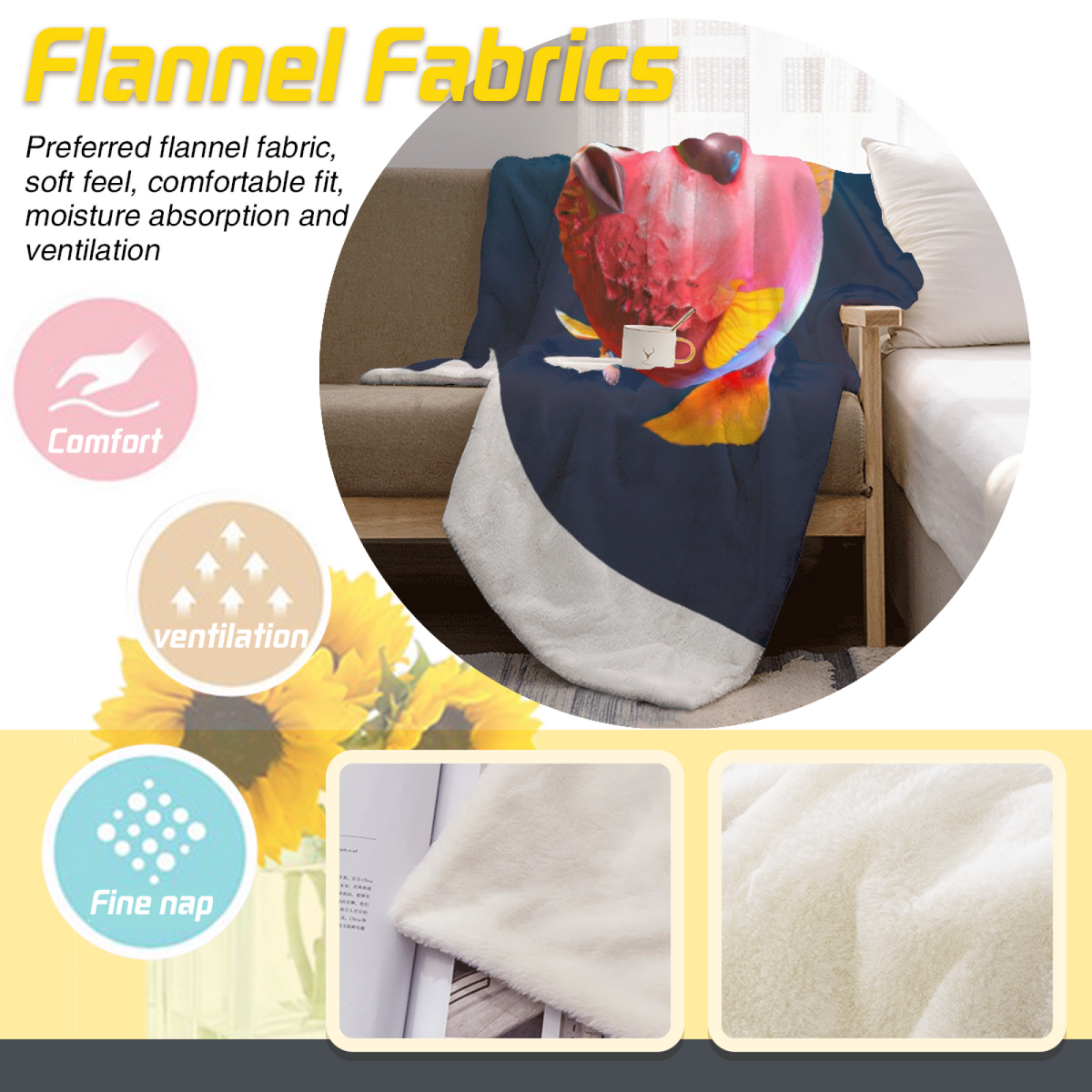 Wildwood Harbor Lightweight Flannel Throw in Soft Neutral