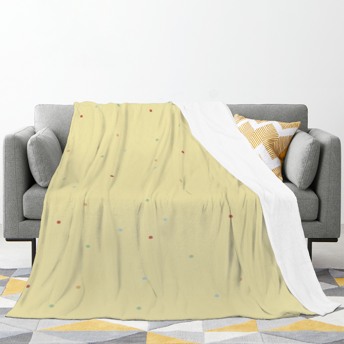 Gilded & Sanctuary Playful Graphic Plush Flannel Throw