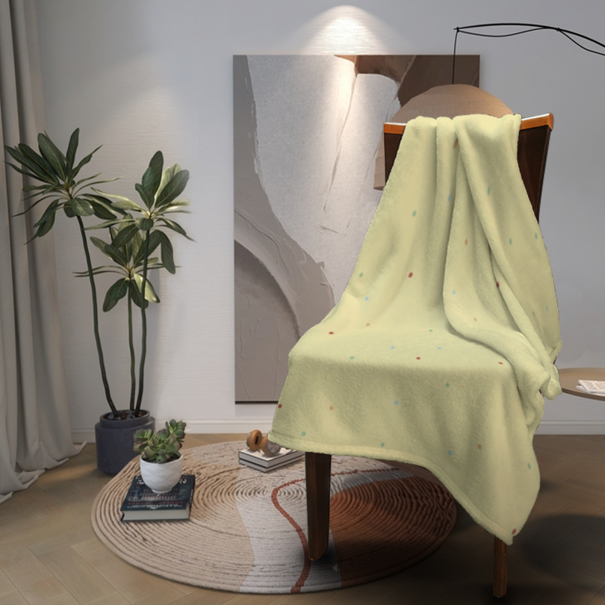 Gilded & Sanctuary Playful Graphic Plush Flannel Throw