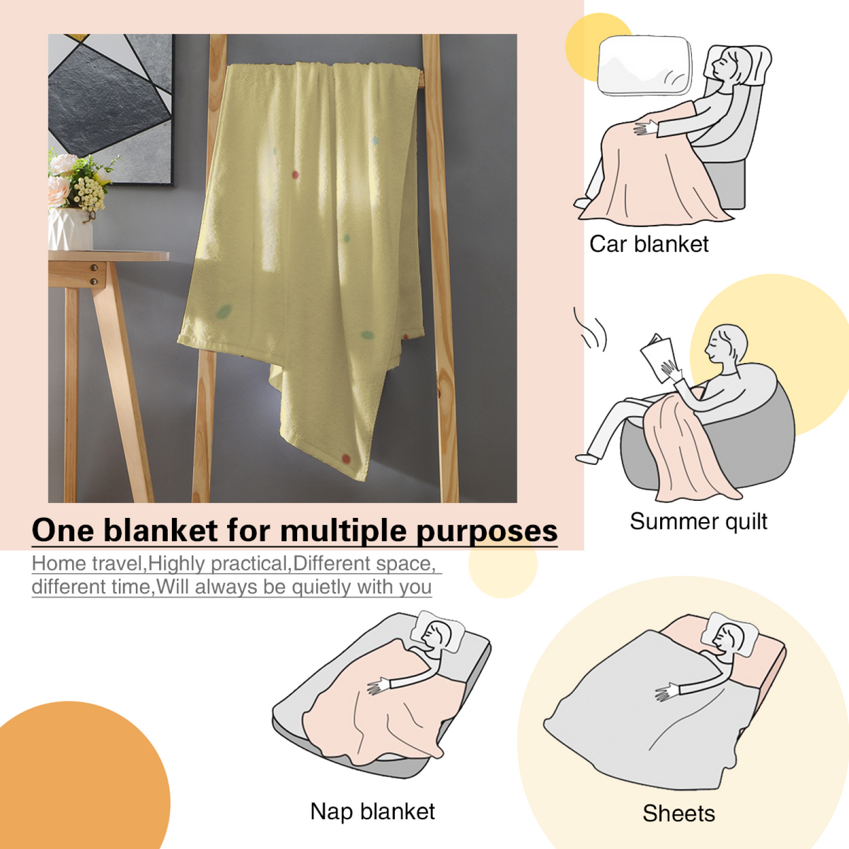 Gilded & Sanctuary Playful Graphic Plush Flannel Throw