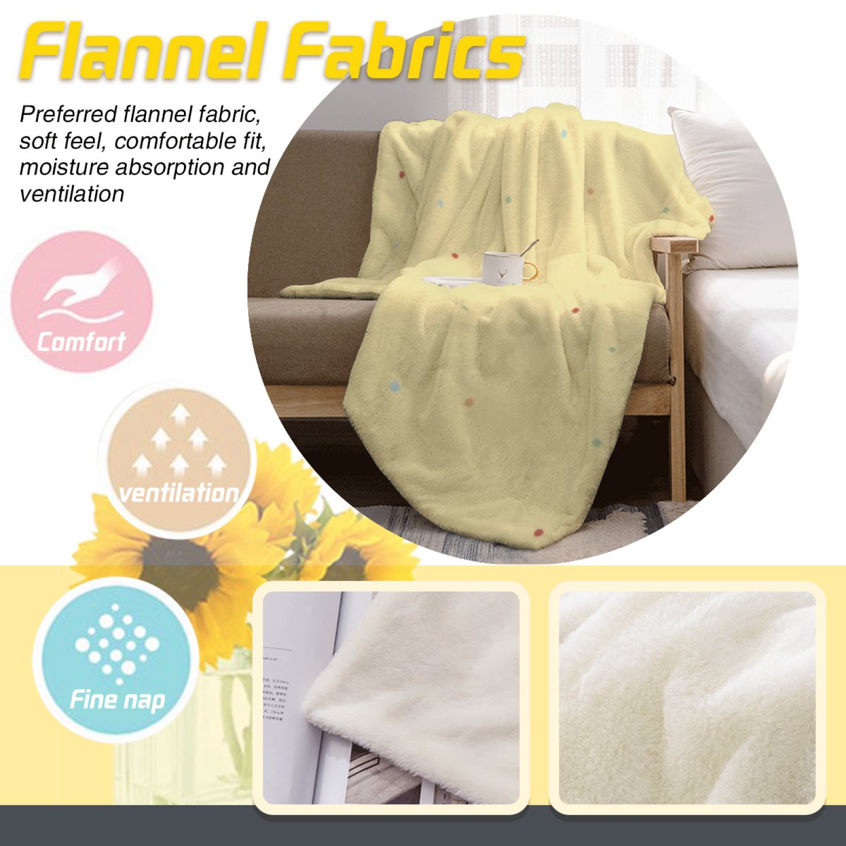 Gilded & Sanctuary Playful Graphic Plush Flannel Throw