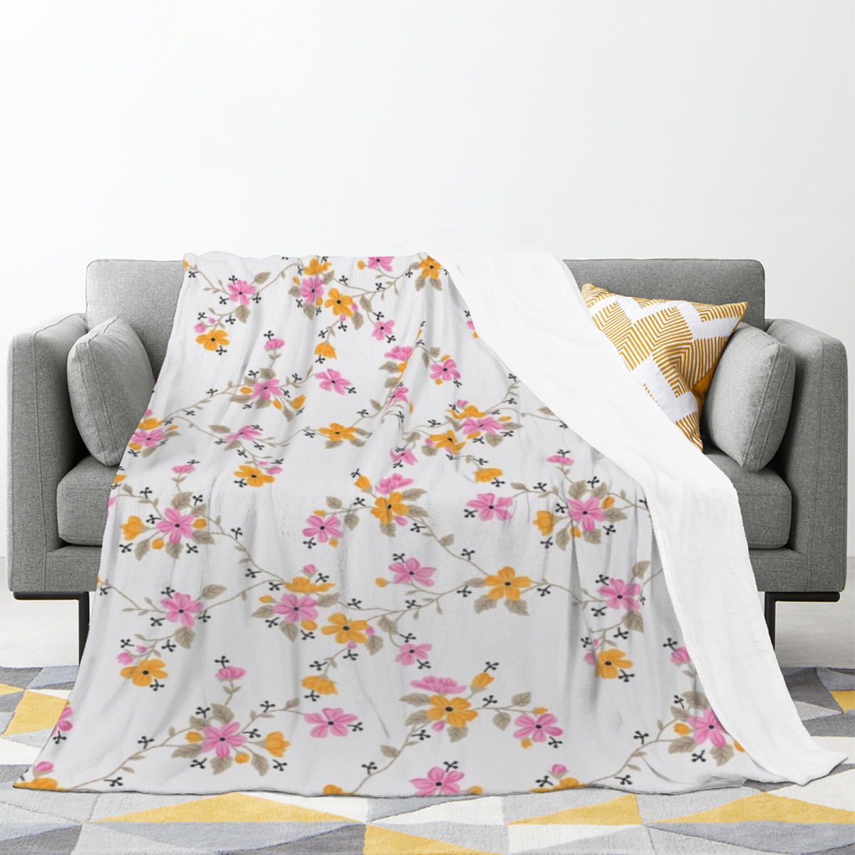 Eclectic Design Seaside Lantern Creamy Ivory Flannel Sofa Throw
