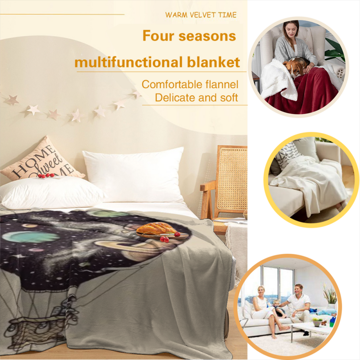 Wildwood Whisper Inspired Flannel Sofa Throw ¨C Earthy Neutral Palette