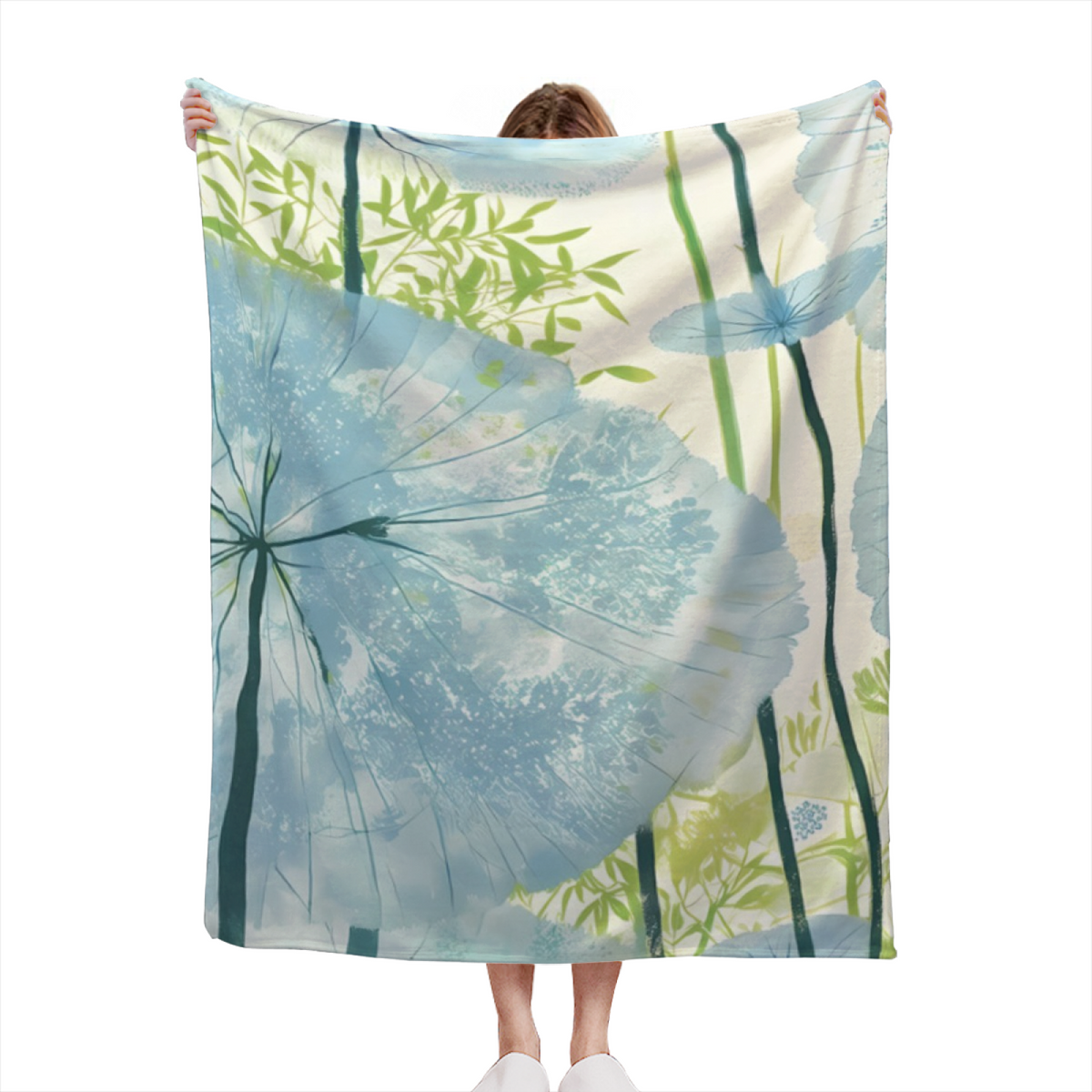 Decorative Flannel Blanket with Luminous Valley Cozy Cottage Artwork
