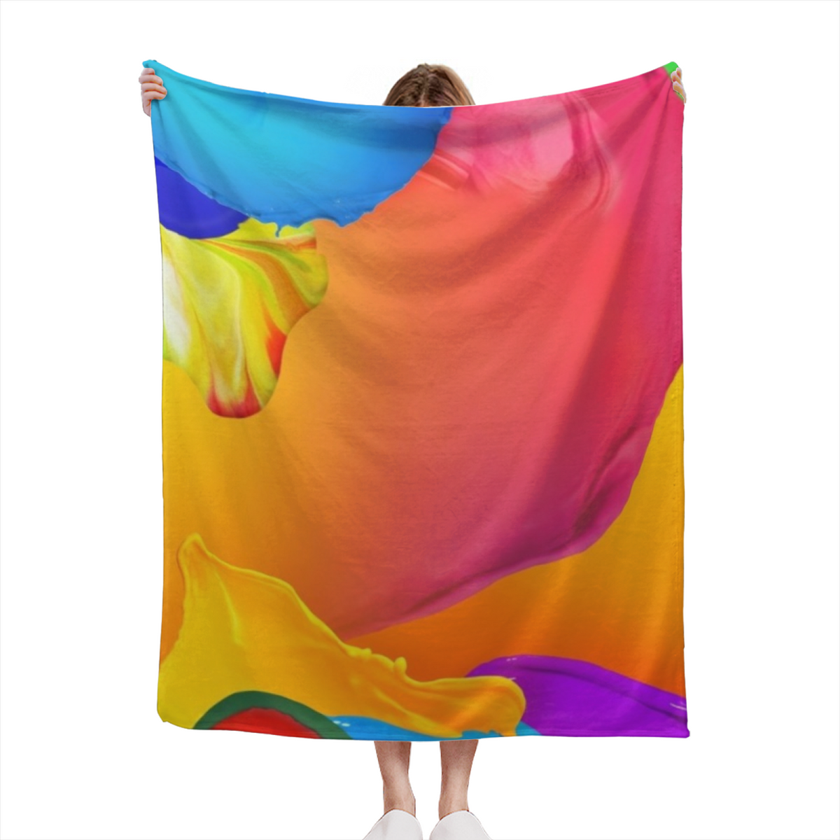 Indigo Reverie Whimsical Pattern Flannel Throw Blanket