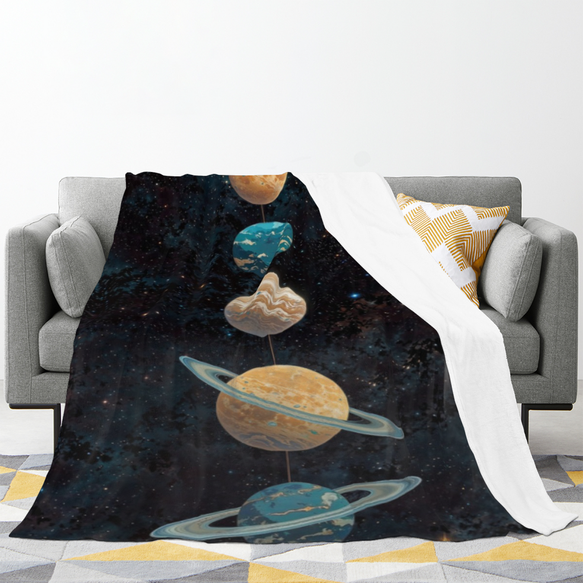 Decorative Flannel Blanket with Electric Sprout Cozy Cottage Artwork