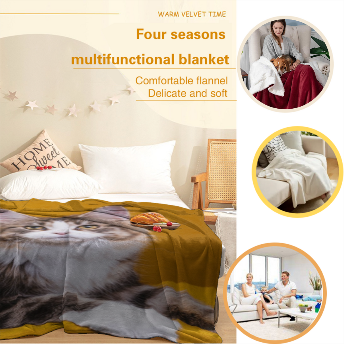 Wildwood Solstice Lightweight Flannel Throw in Rich Multicolor