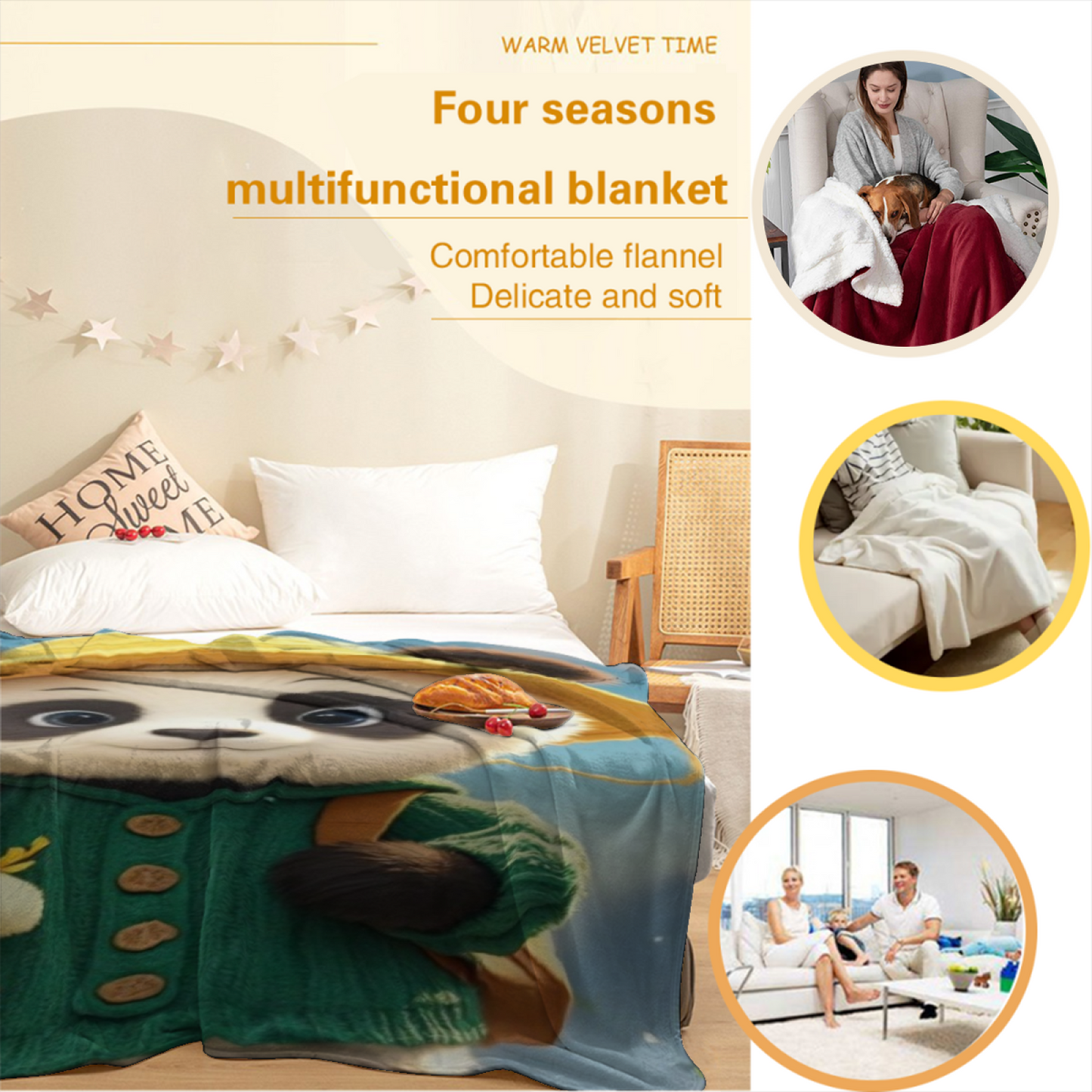 Colorful Artistic Throw Blanket ¨C Modern Printed Decorative Cozy Blanket