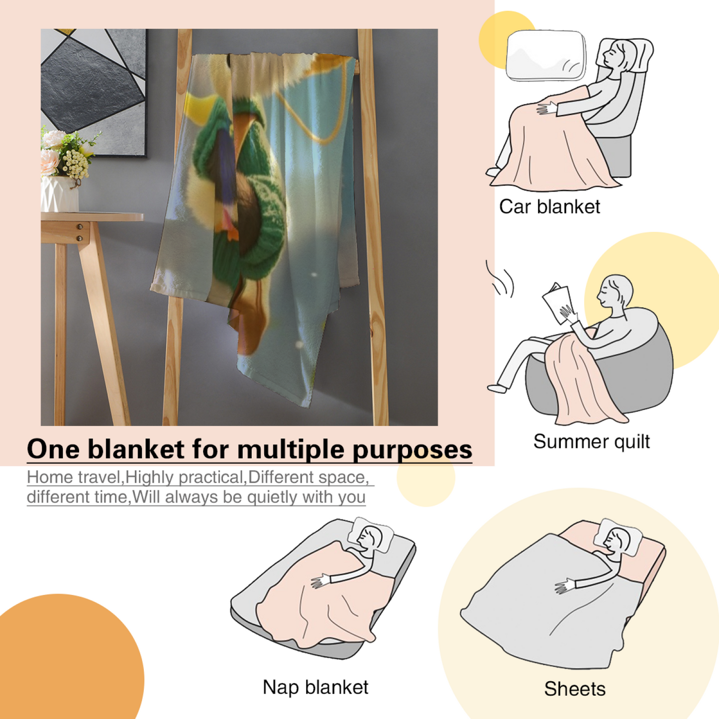 Colorful Artistic Throw Blanket ¨C Modern Printed Decorative Cozy Blanket