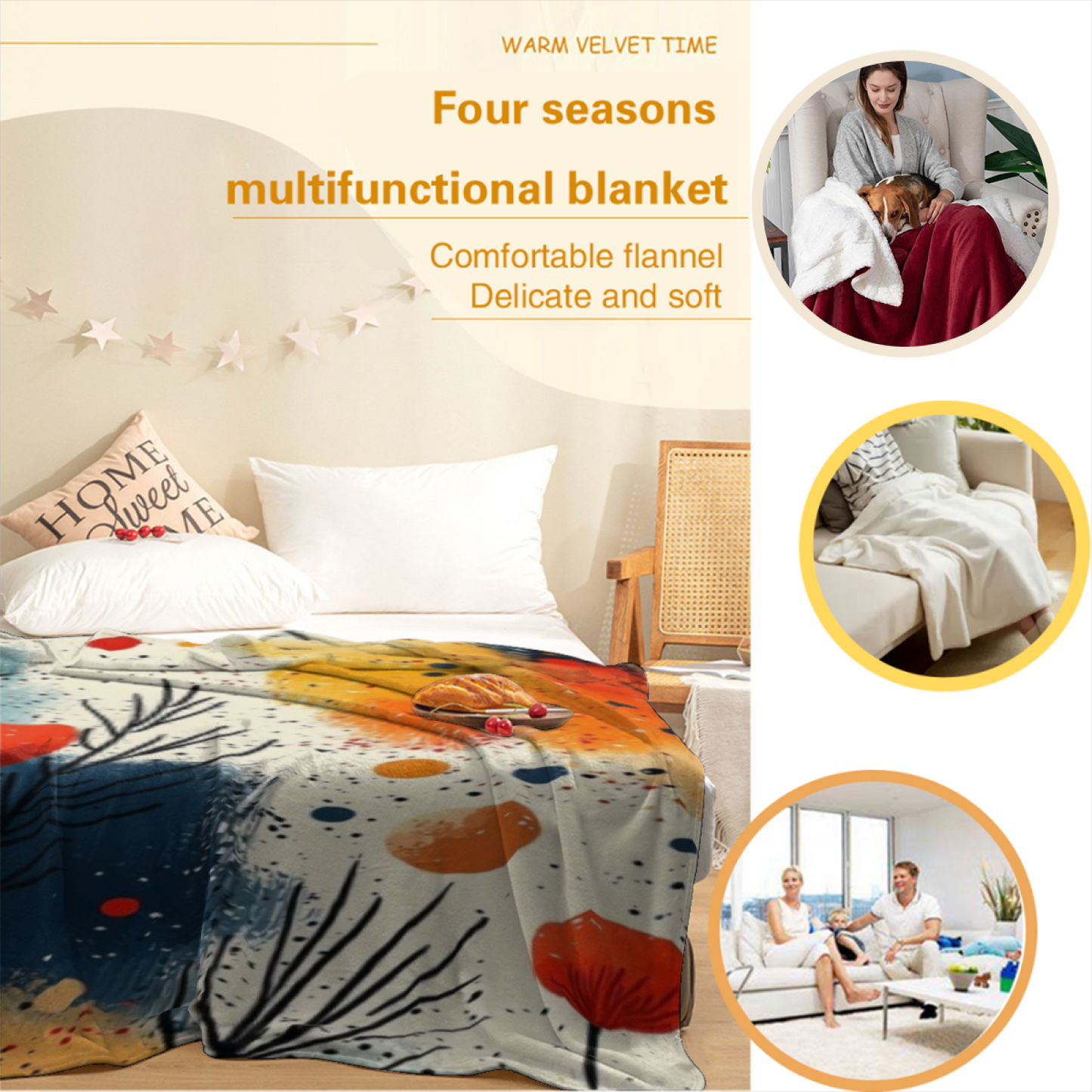 Modern Decorative Pattern Throw Blanket ¨C Colorful Artistic Cozy Blanket