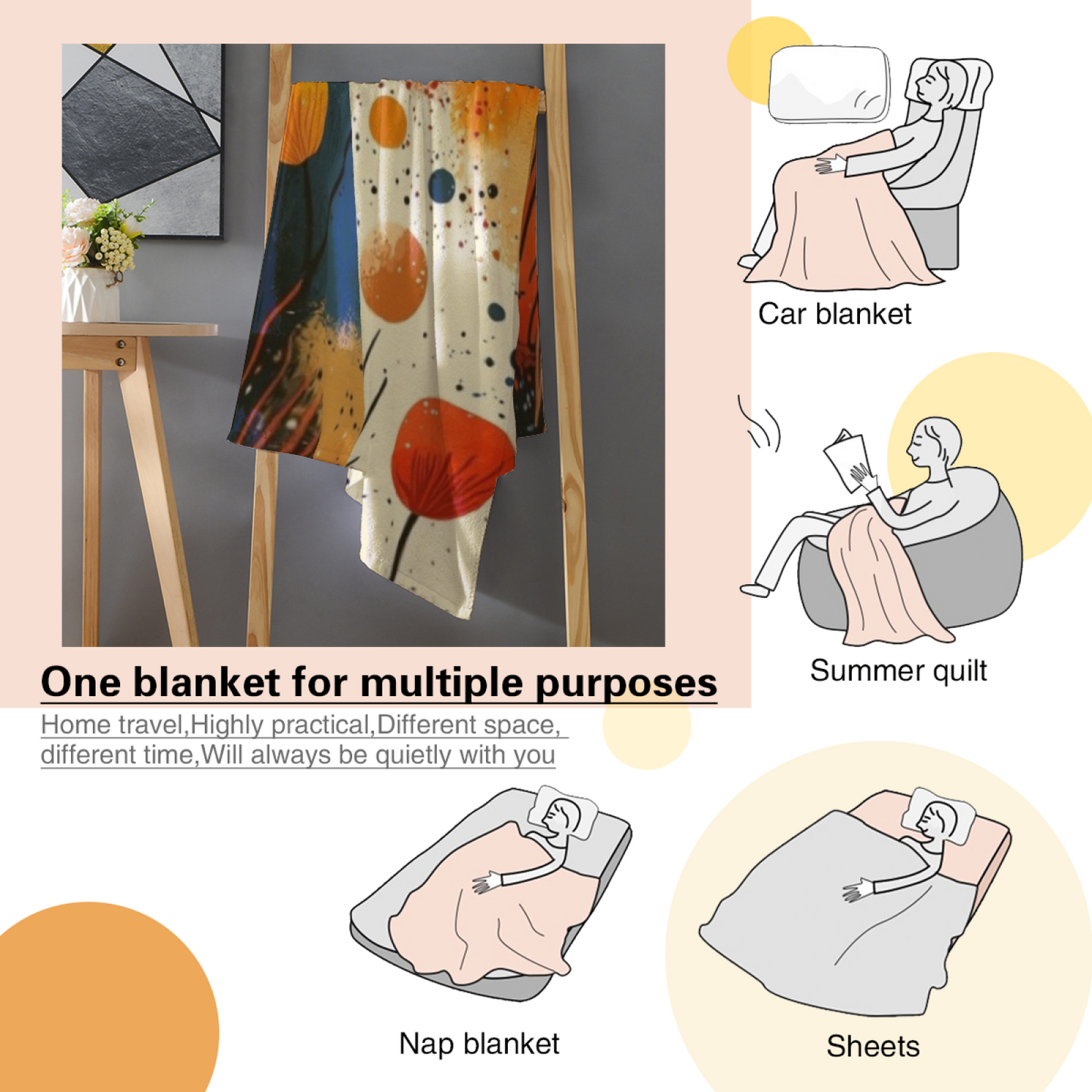 Modern Decorative Pattern Throw Blanket ¨C Colorful Artistic Cozy Blanket