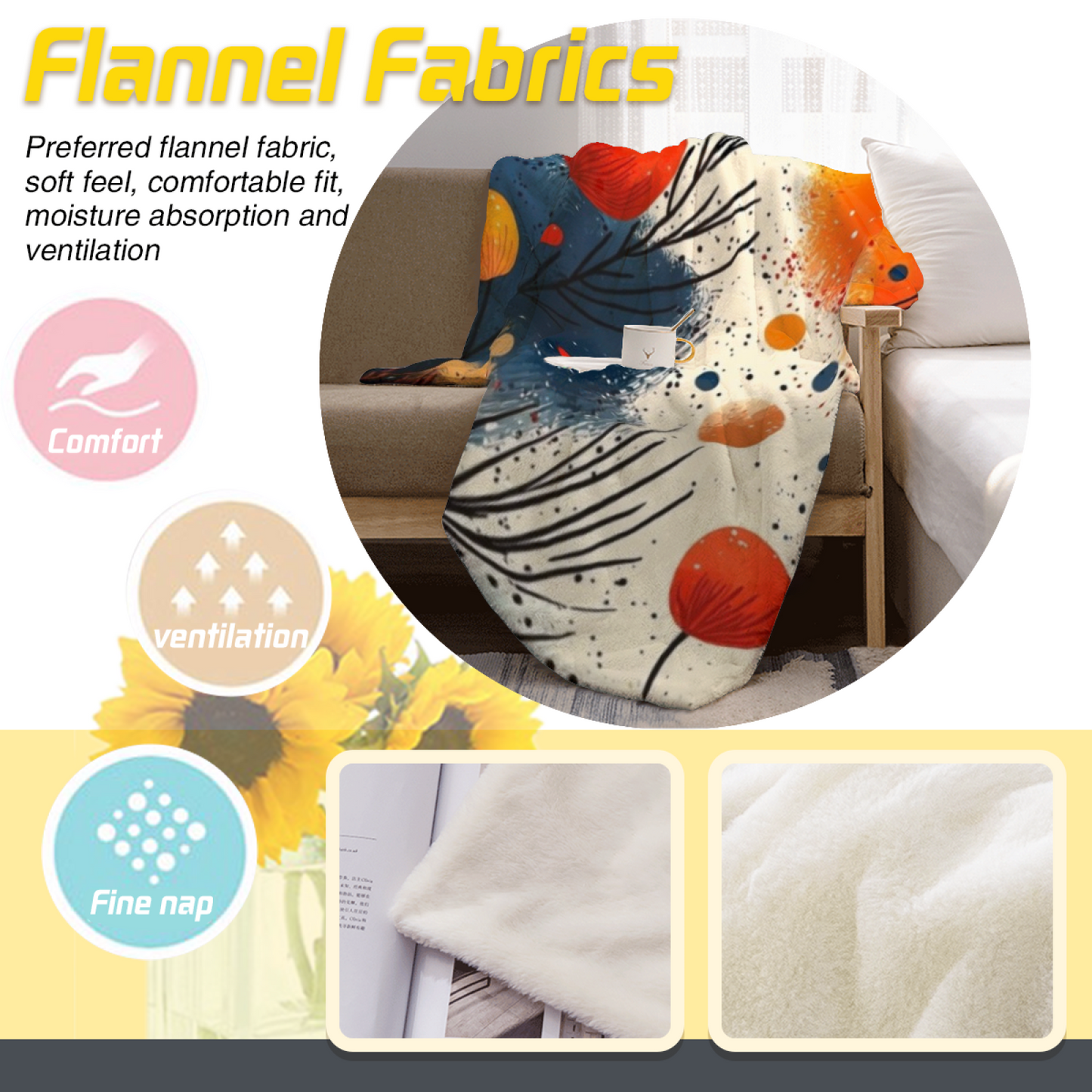 Modern Decorative Pattern Throw Blanket ¨C Colorful Artistic Cozy Blanket