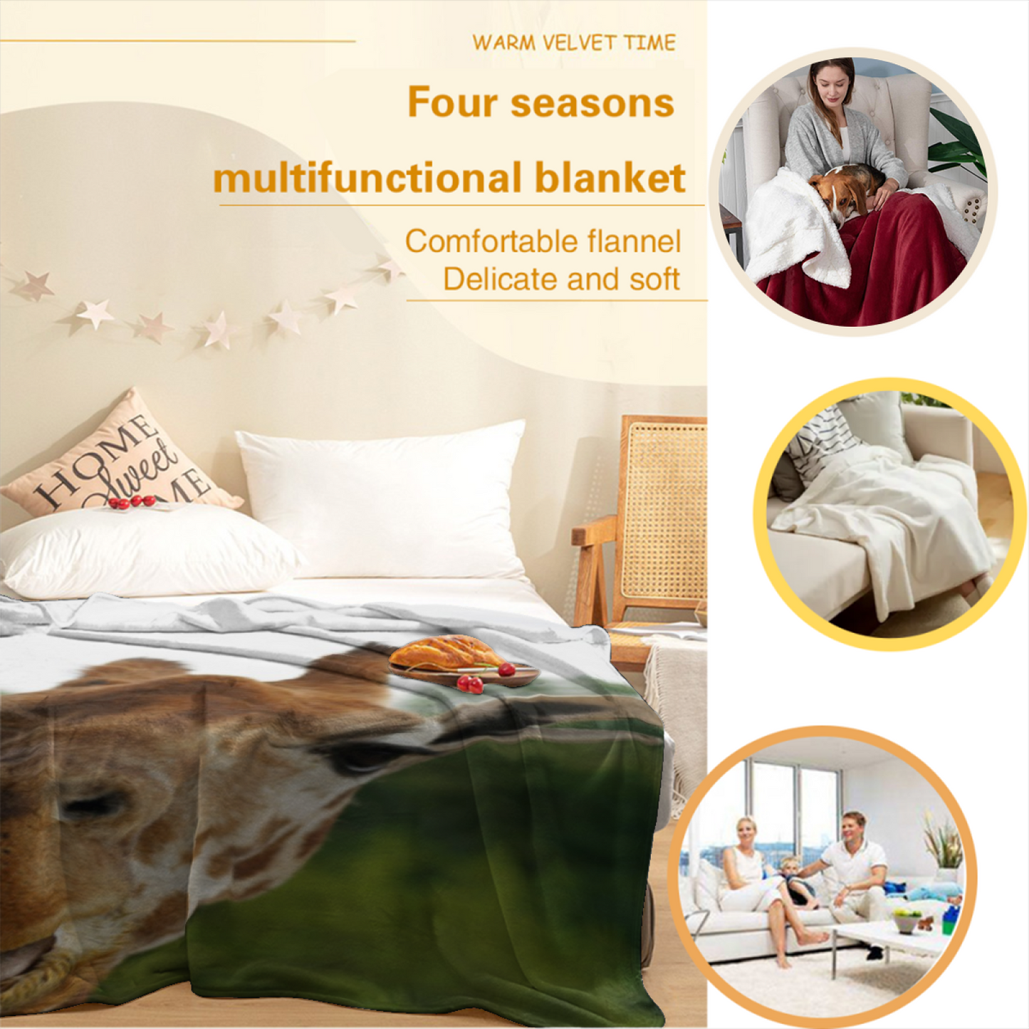 Modern Decorative Art Throw Blanket ¨C Colorful Graphic Cozy Home Blanket