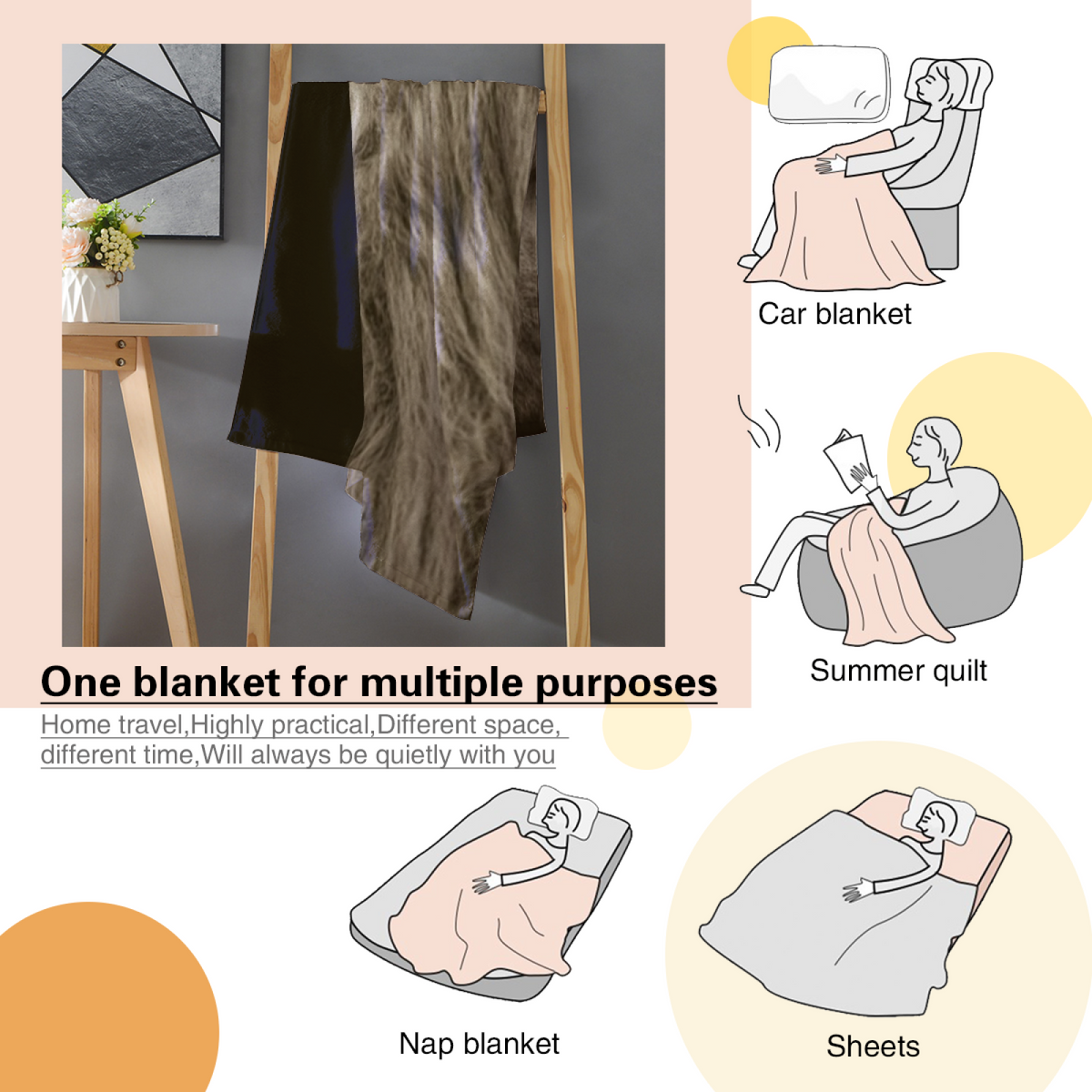 Willow Vista Whimsical Pattern All-Season Flannel Blanket