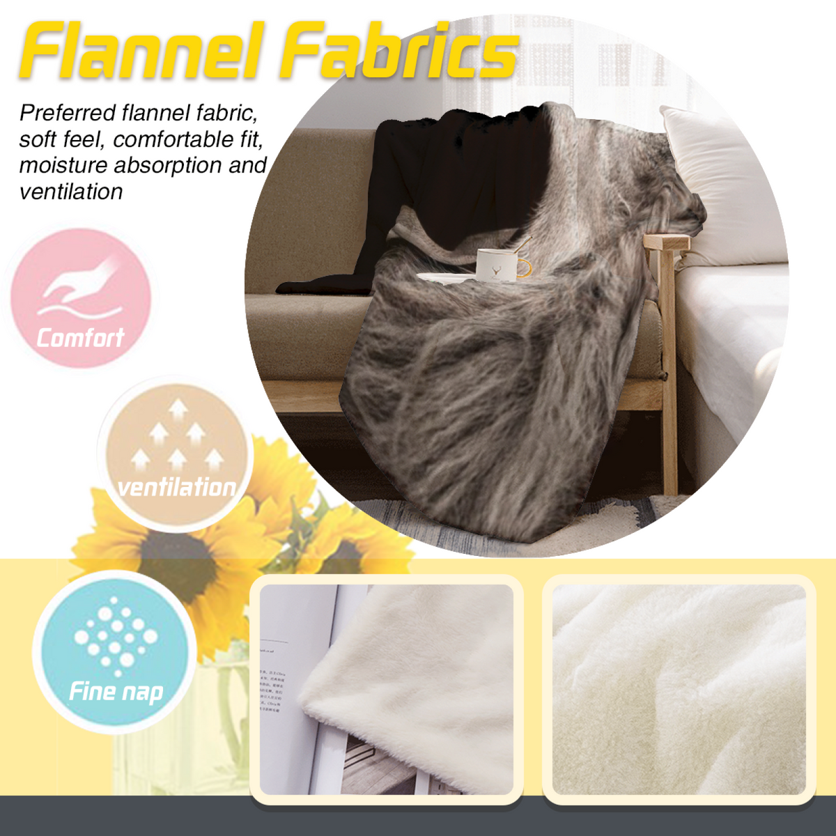 Willow Vista Whimsical Pattern All-Season Flannel Blanket