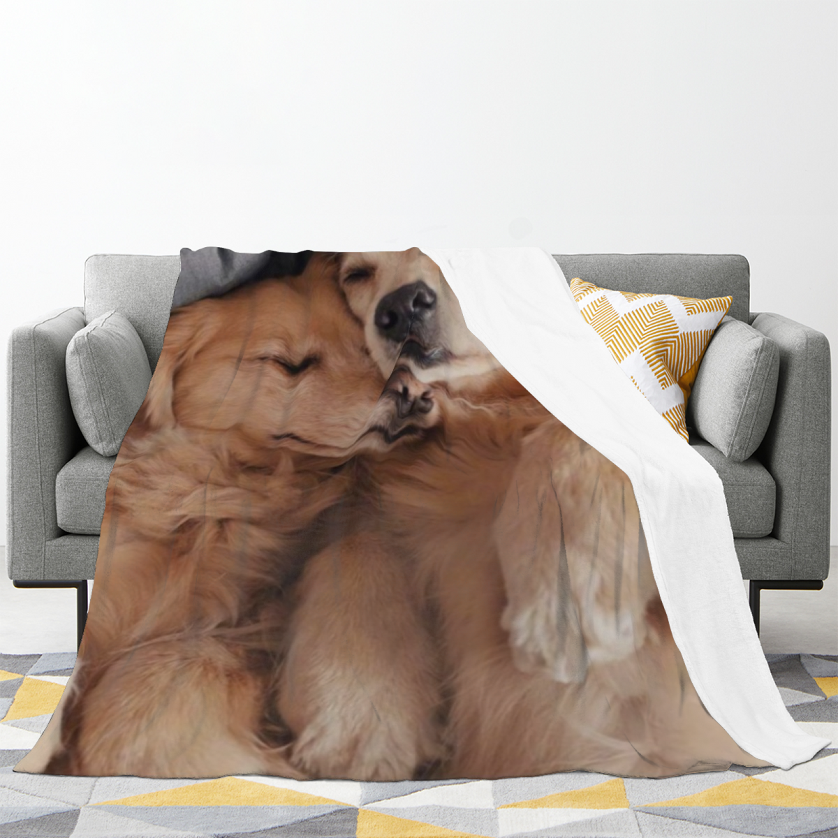 Cedar Sketch Modern Pattern Flannel Throw Blanket