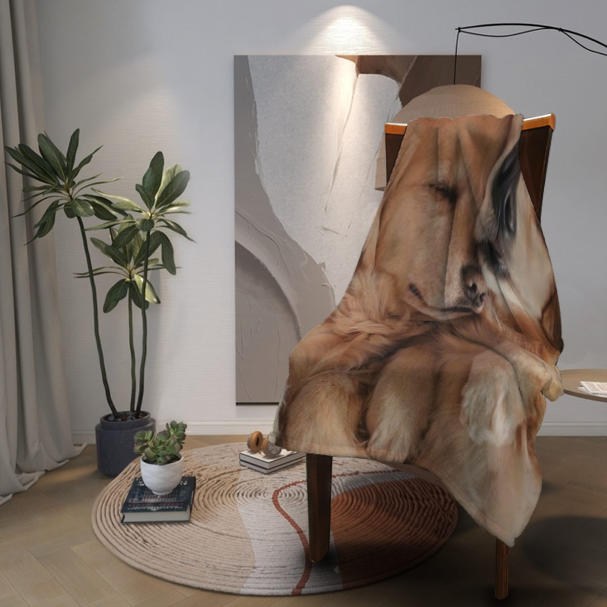 Cedar Sketch Modern Pattern Flannel Throw Blanket