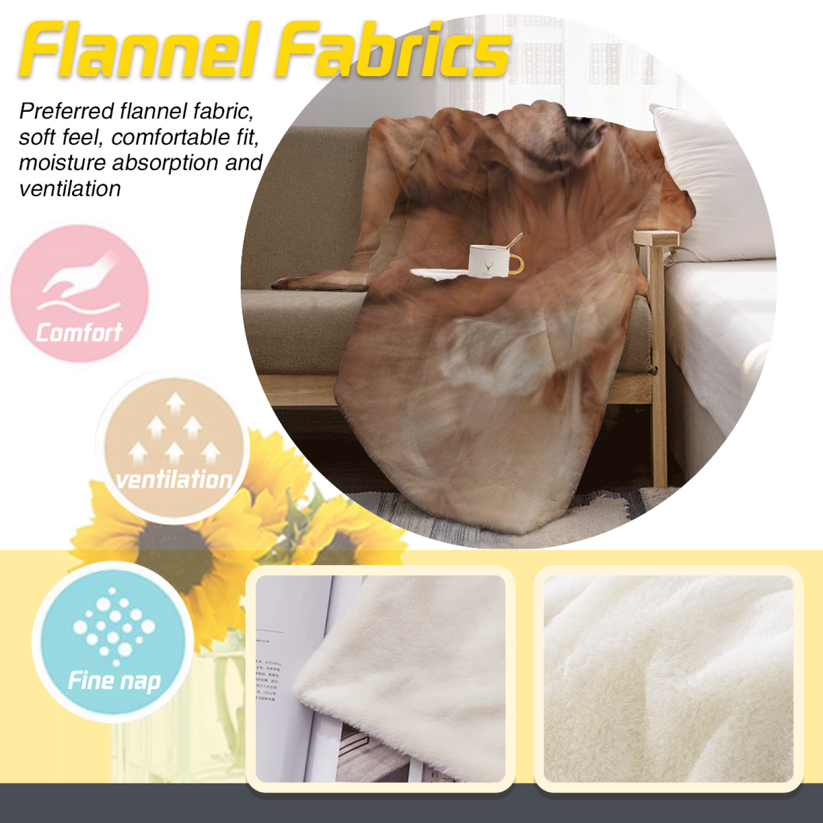 Cedar Sketch Modern Pattern Flannel Throw Blanket
