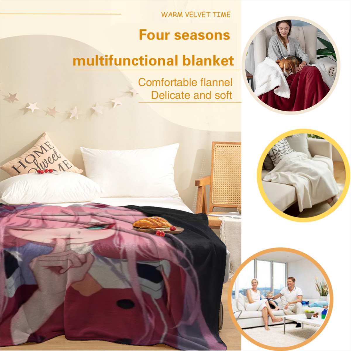 Soft Minimalist Plush Flannel Throw ¨C Coastal Wonder Collection