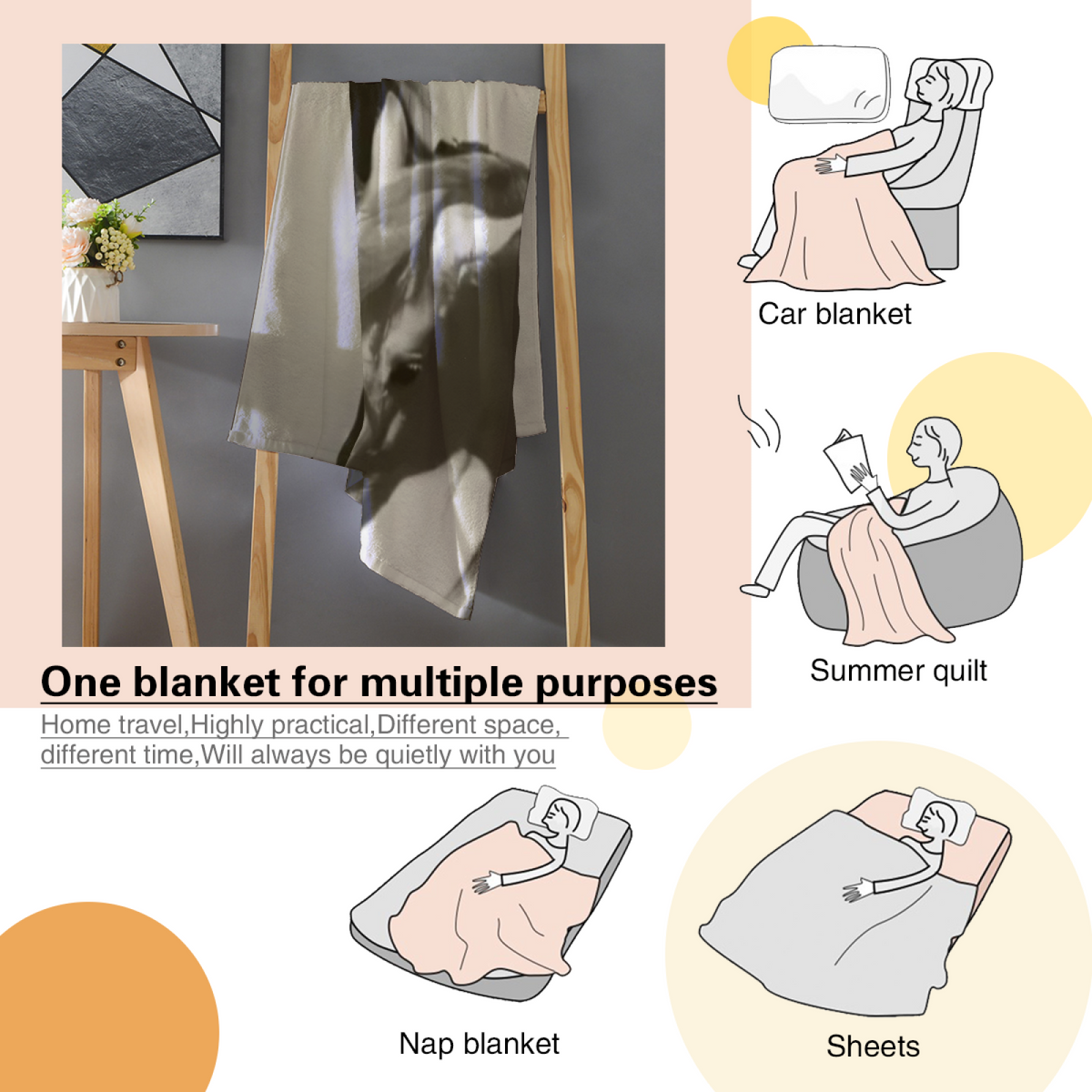 Cosmic Sonnet Home Accent Soft Flannel Blanket ¨C Warm Coral