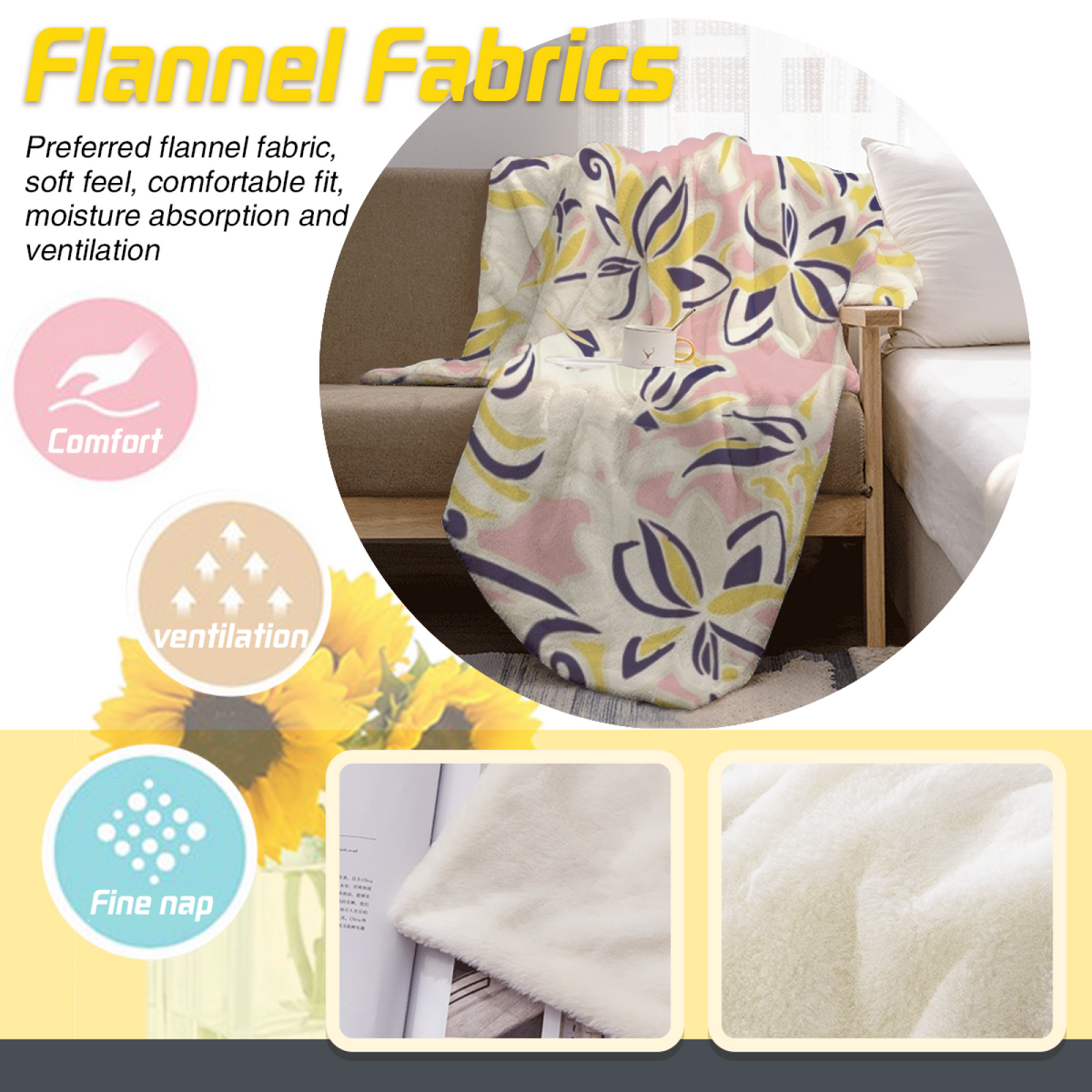 Frosted & Wonder Playful Graphic All-Season Flannel Blanket