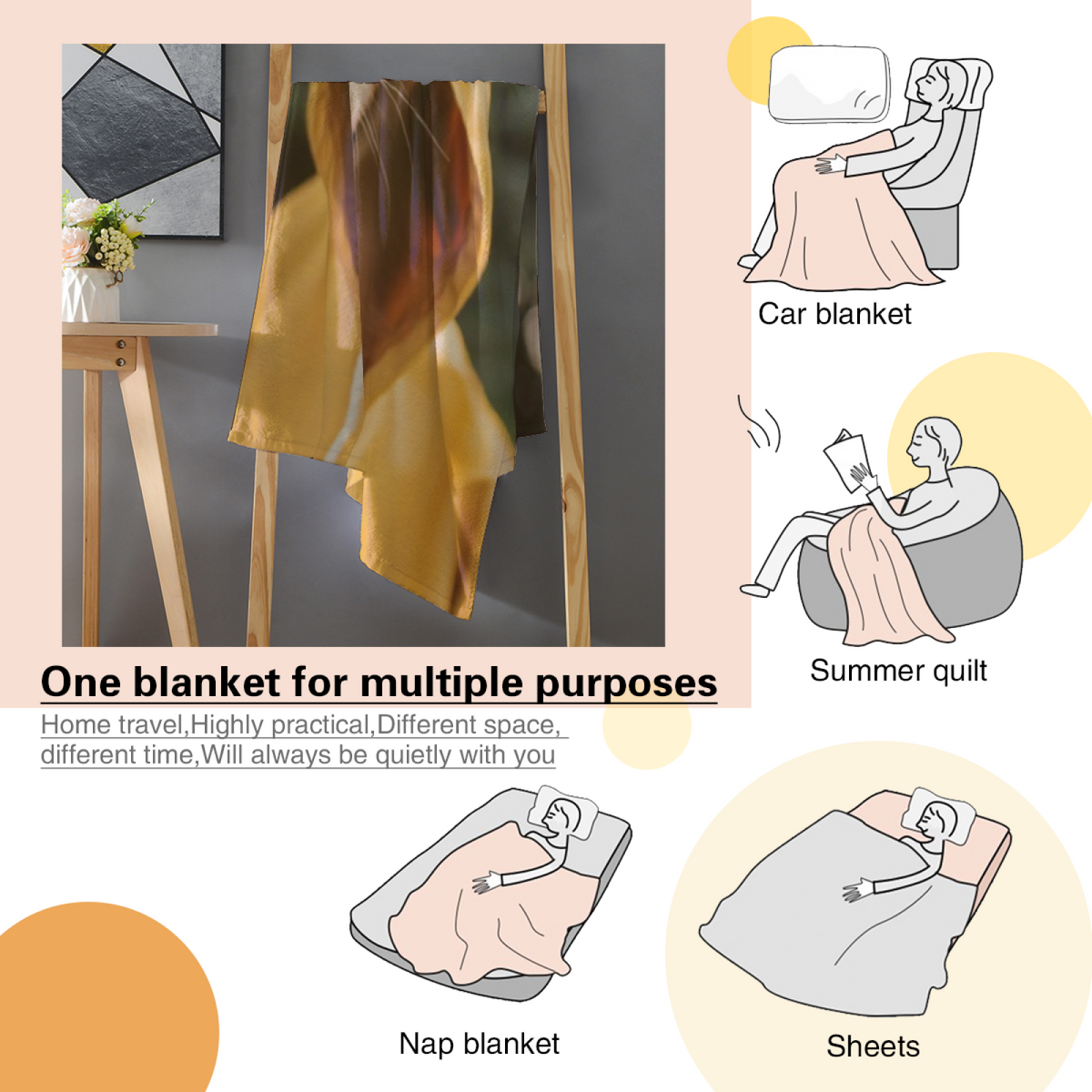 Soft Minimalist Plush Flannel Throw ¨C Watercolor Atlas Collection