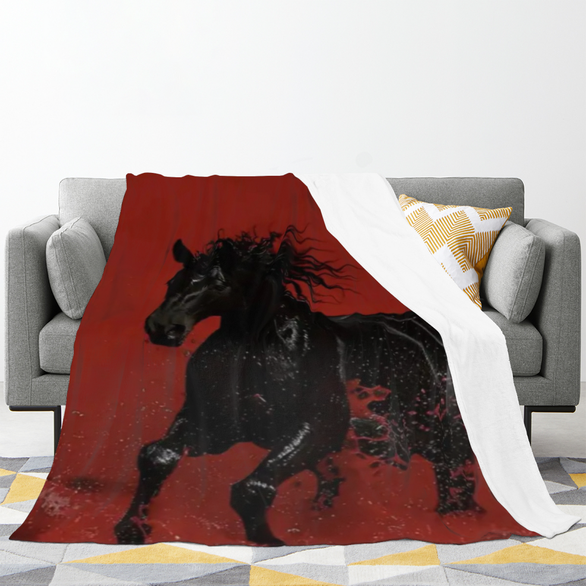 Flannel Throw Blanket with Copper Hearth Cozy Cottage Artwork