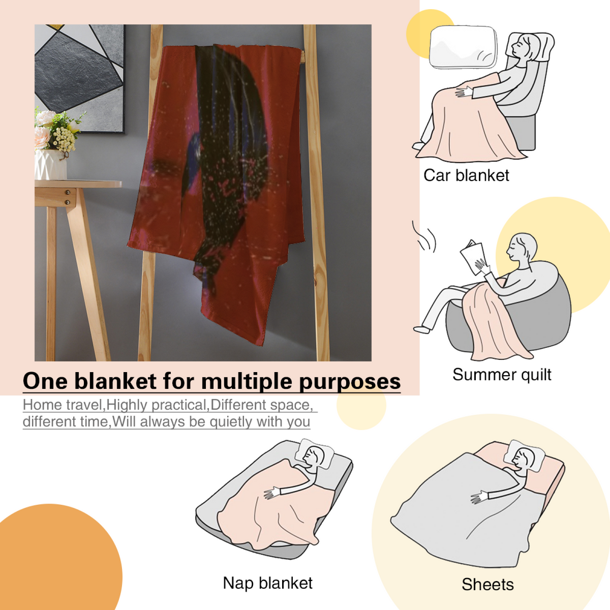 Flannel Throw Blanket with Copper Hearth Cozy Cottage Artwork