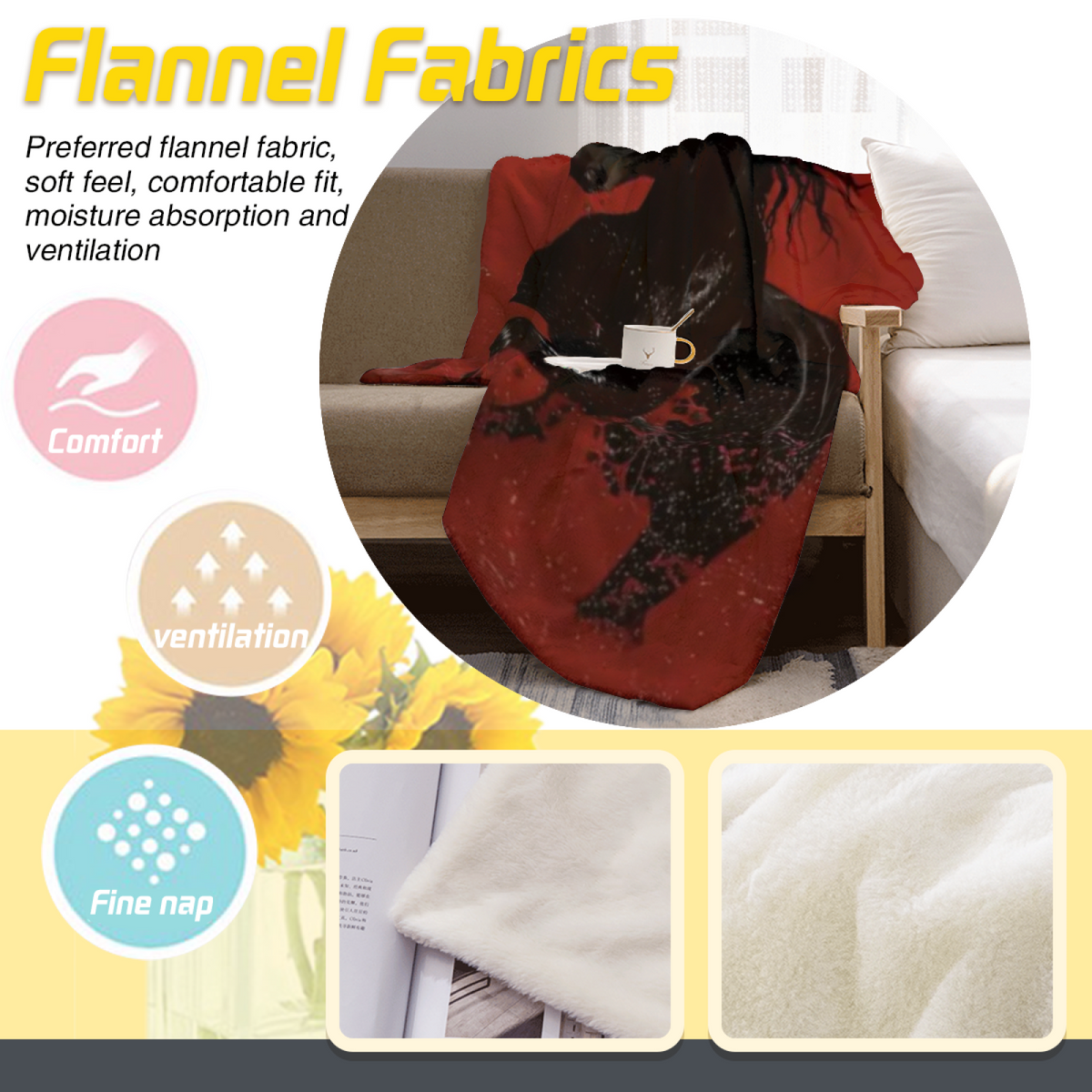 Flannel Throw Blanket with Copper Hearth Cozy Cottage Artwork