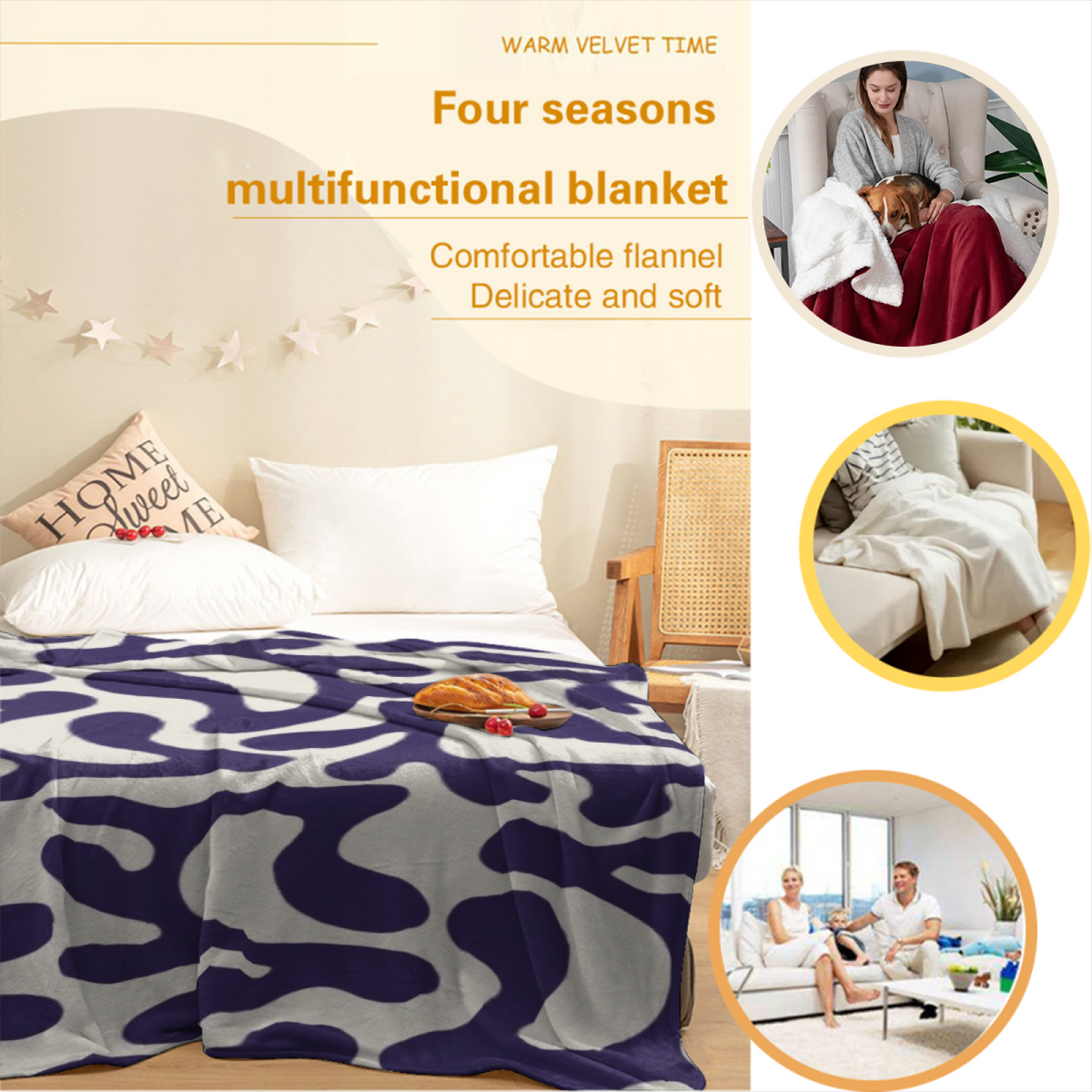 Wildwood Grove Soft Neutral Modern Art Decorative Flannel Blanket