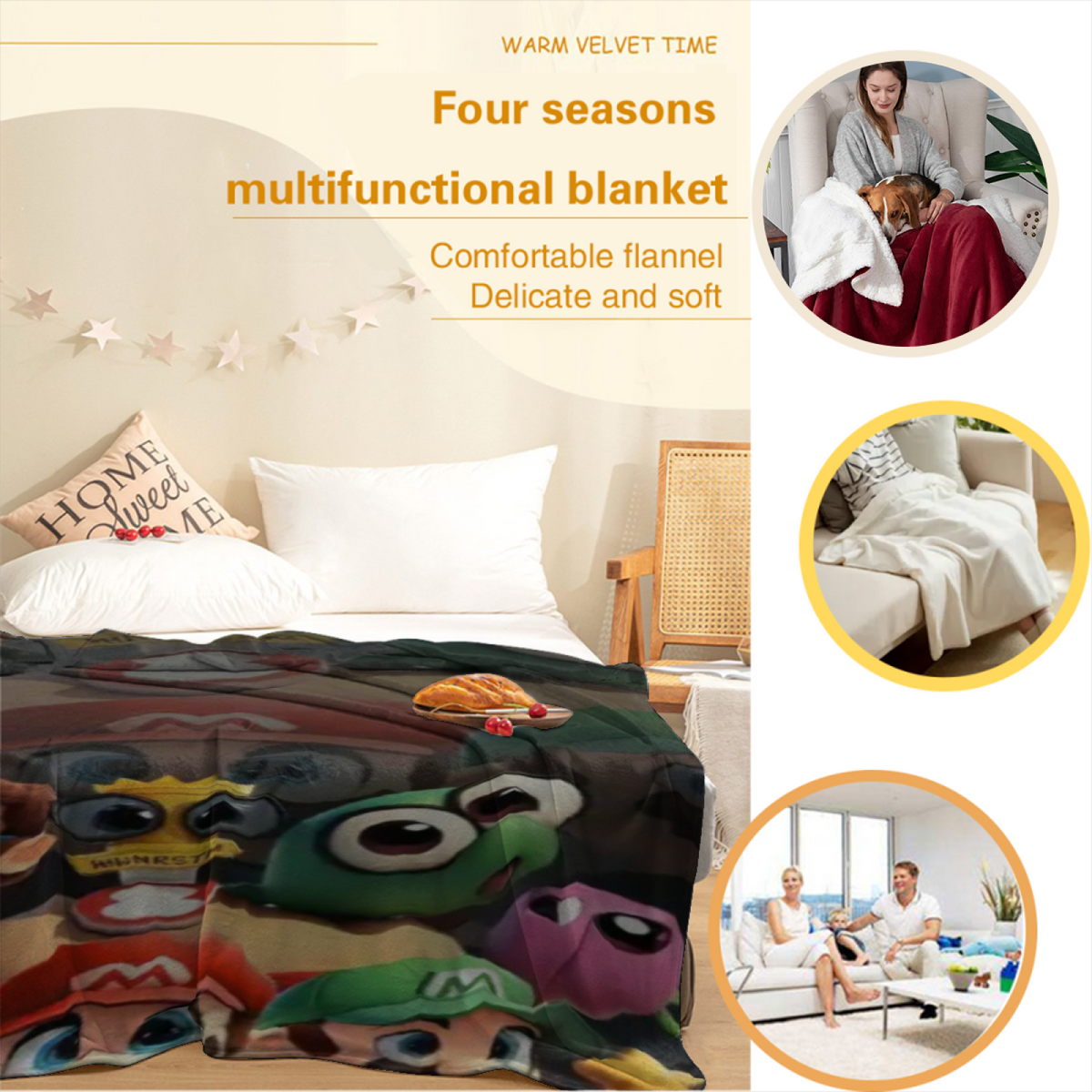 Desert Lagoon Pastel Multicolor Modern Art Decorative Flannel Blanket