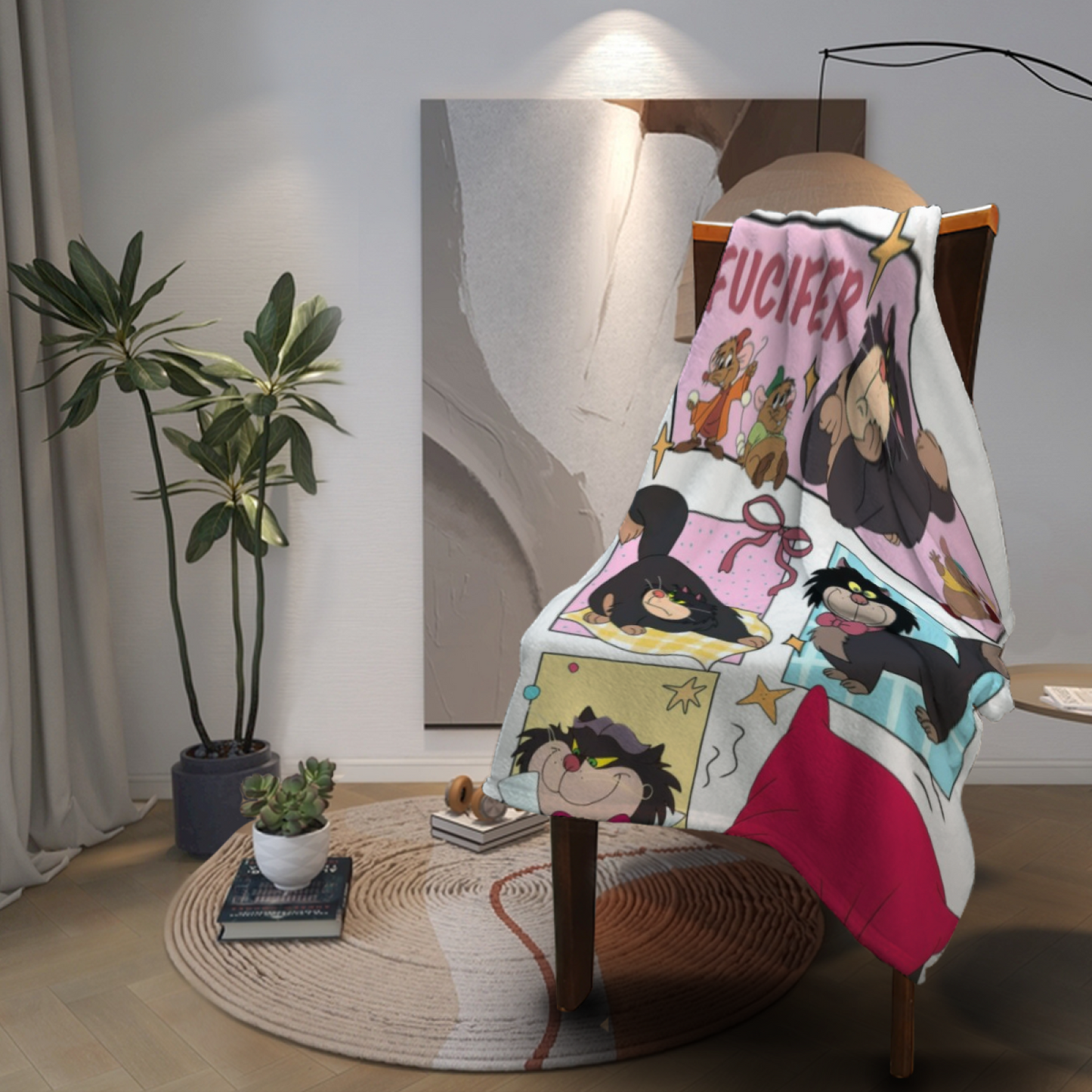 Modern Abstract Throw Blanket ¨C Decorative Graphic Cozy Home Blanket
