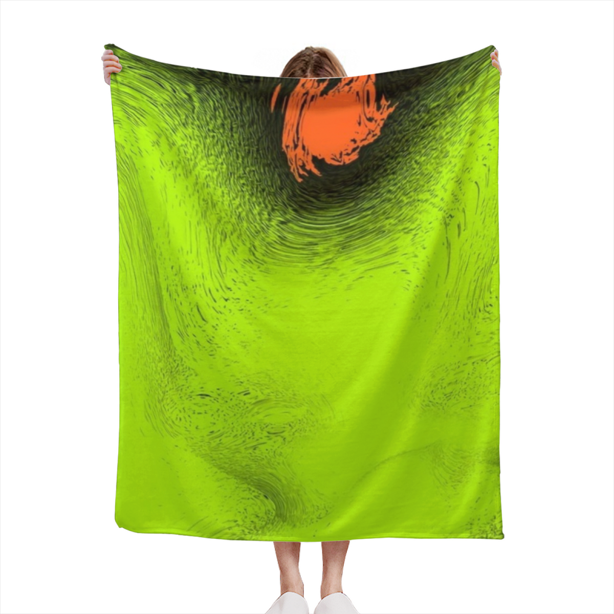 Seaside Spectrum Woodland Green Modern Art Decorative Flannel Blanket