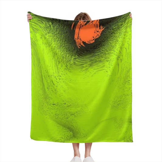 Seaside Spectrum Woodland Green Modern Art Decorative Flannel Blanket