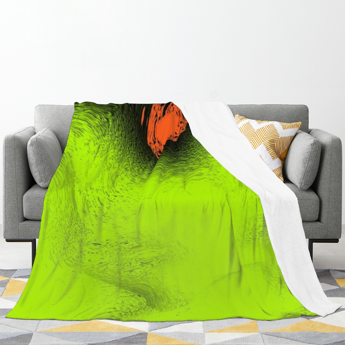 Seaside Spectrum Woodland Green Modern Art Decorative Flannel Blanket