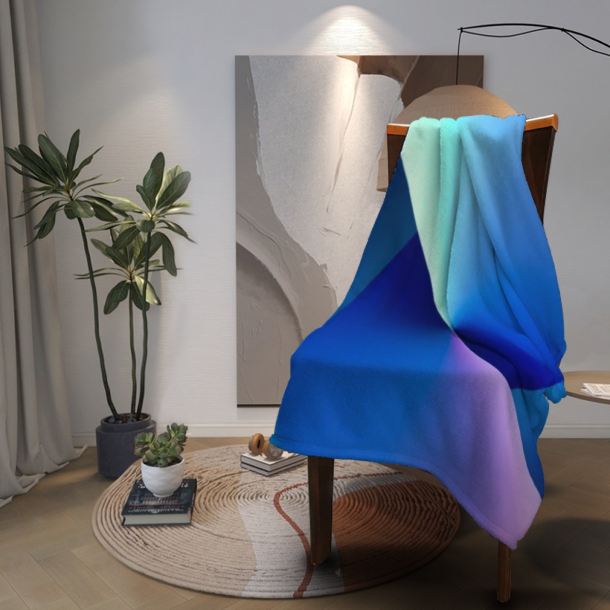 Soft Minimalist Plush Flannel Throw ¨C Dewdrop Sonnet Collection