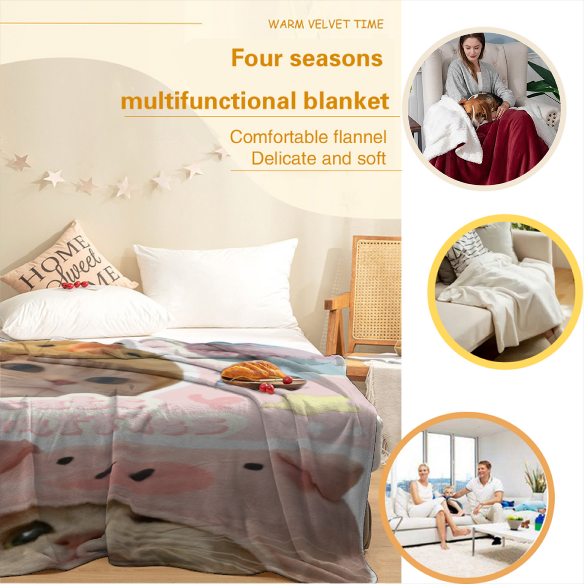 Eclectic Design Seaside Thicket Pastel Multicolor Flannel Sofa Throw