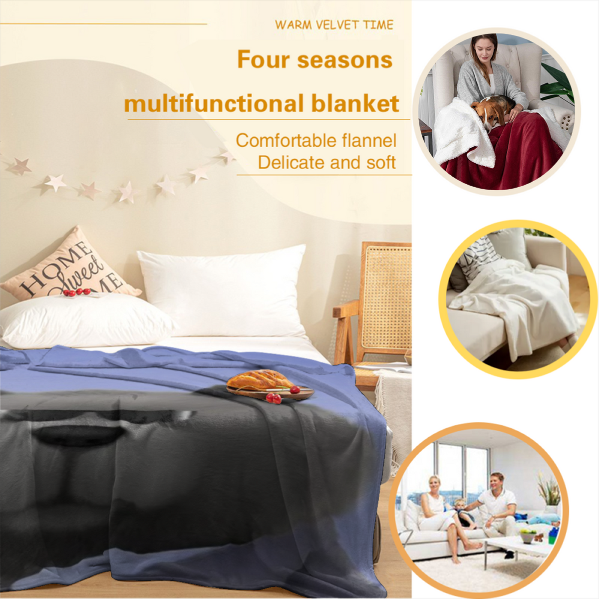 Earthy Neutral Heather Hearth Lightweight Flannel Throw ¨C Contemporary Pattern