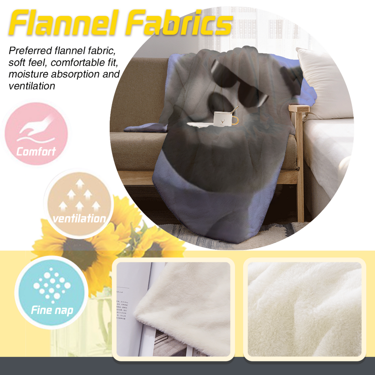Earthy Neutral Heather Hearth Lightweight Flannel Throw ¨C Contemporary Pattern