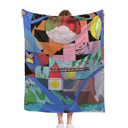 Soft Neutral Watercolor Flora Soft Flannel Blanket ¨C Contemporary Pattern