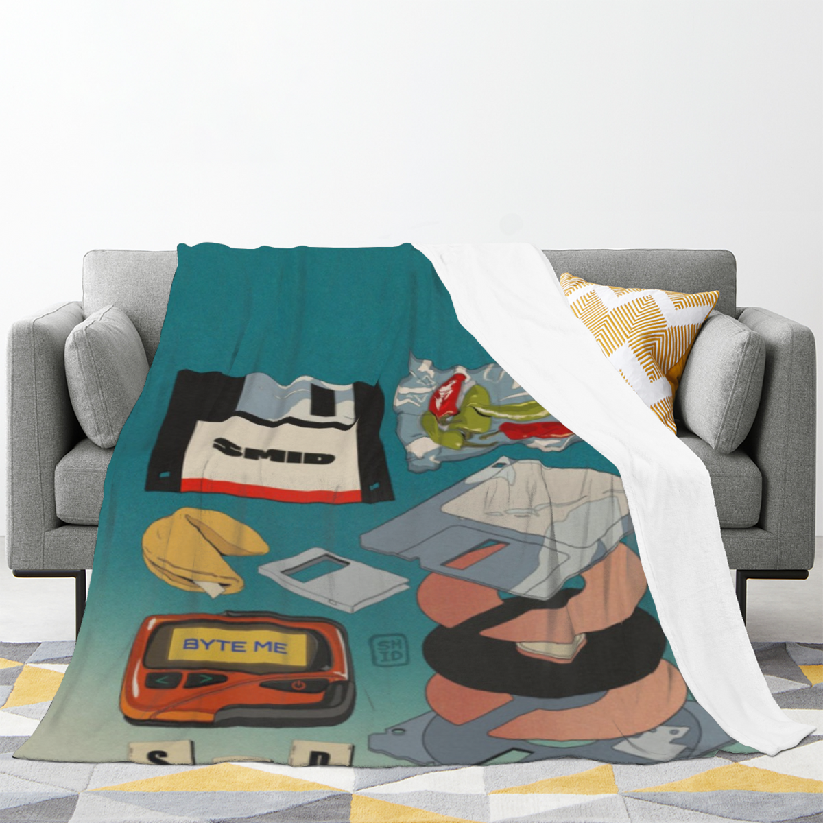 Flannel Throw Blanket with Gilded Thicket Cozy Cottage Artwork