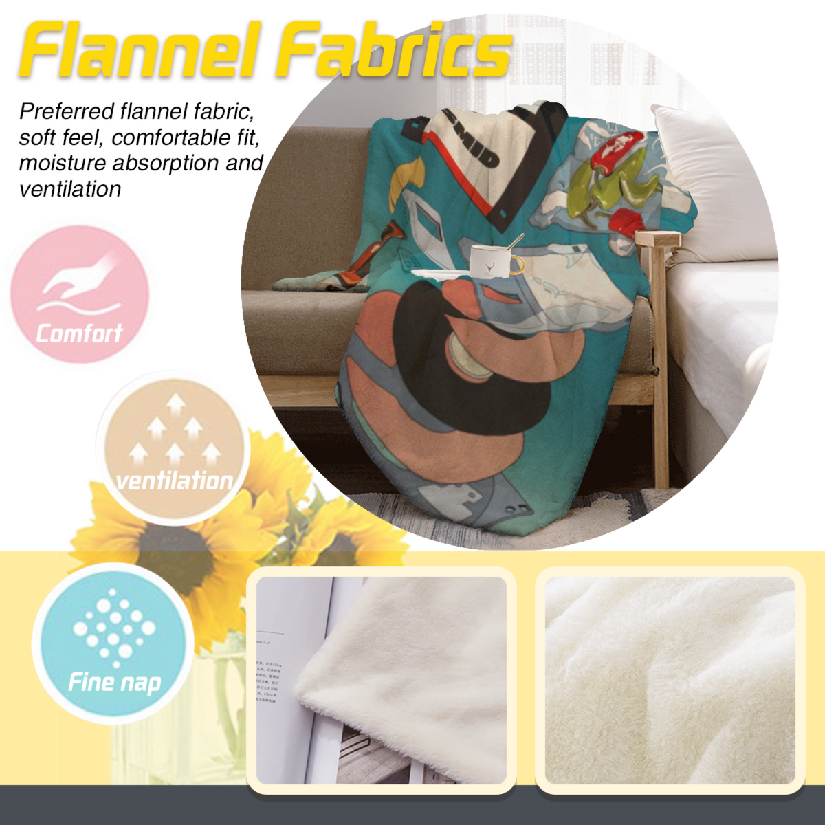 Flannel Throw Blanket with Gilded Thicket Cozy Cottage Artwork