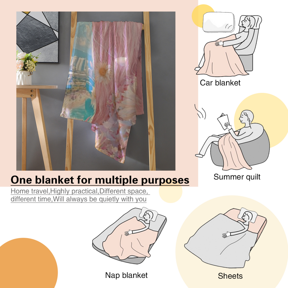 Blush Glow Soft Neutral Art Plush Flannel Throw