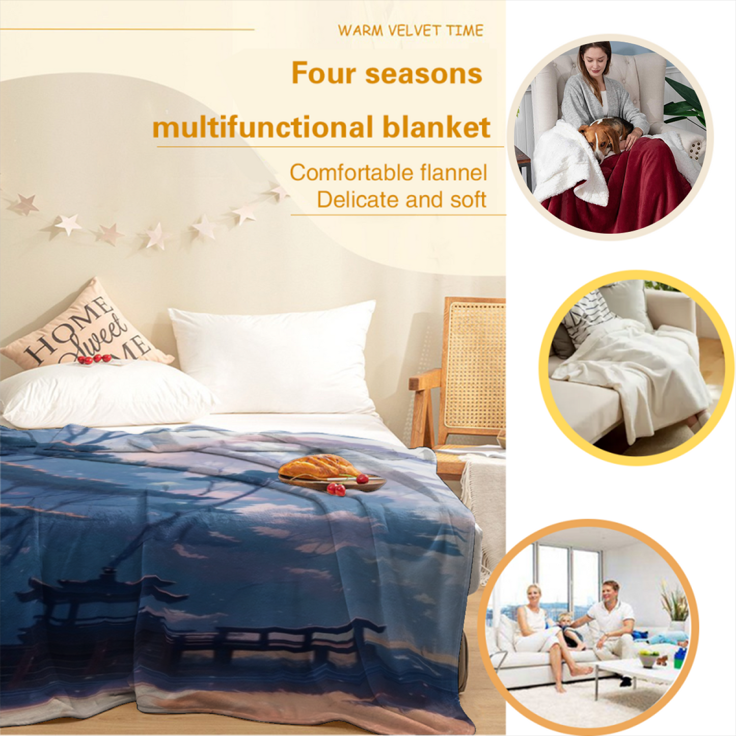 Modern Abstract Art Throw Blanket ¨C Stylish Colorful Printed Cozy Blanket