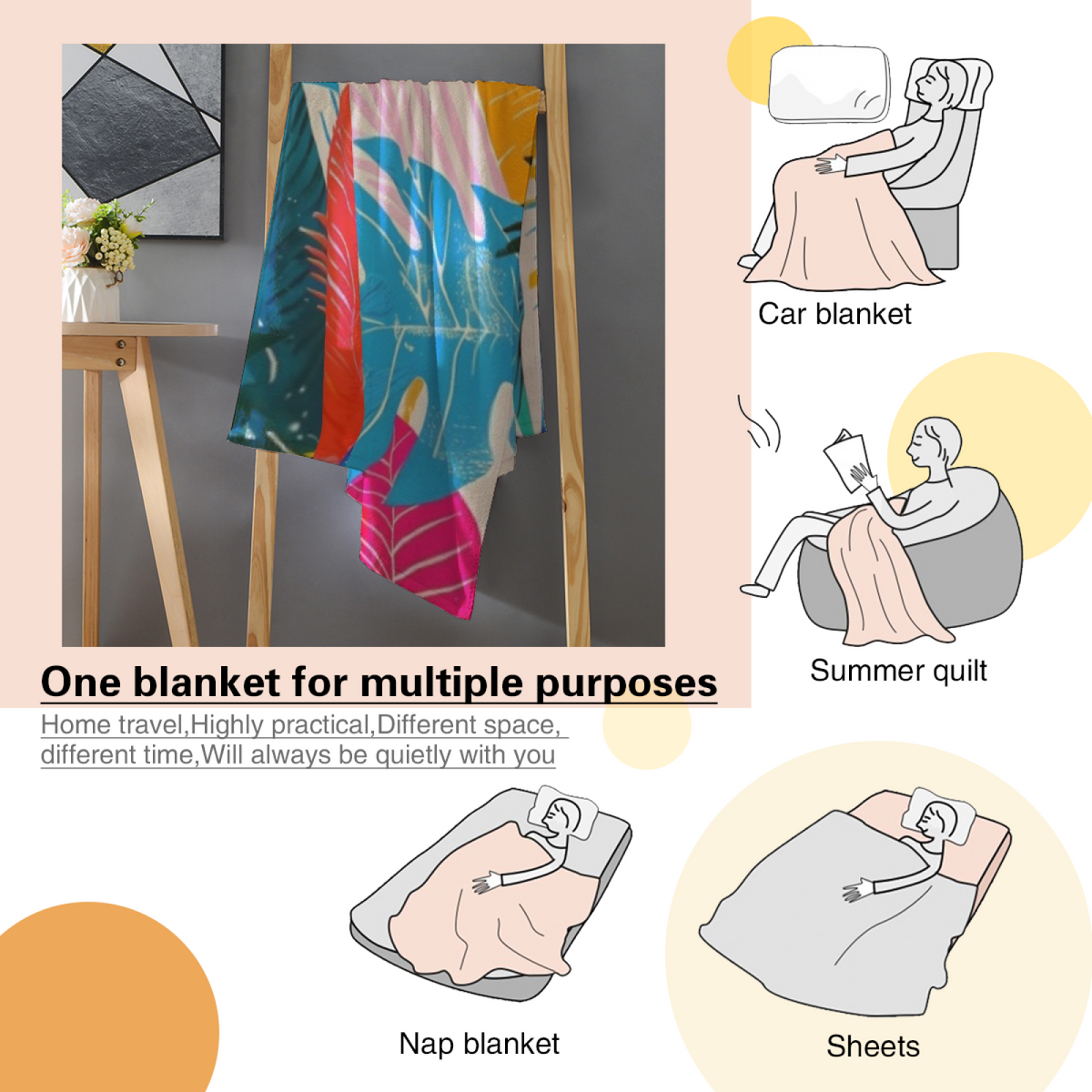Willow Meadow Soft Neutral Whimsical Plush Flannel Throw