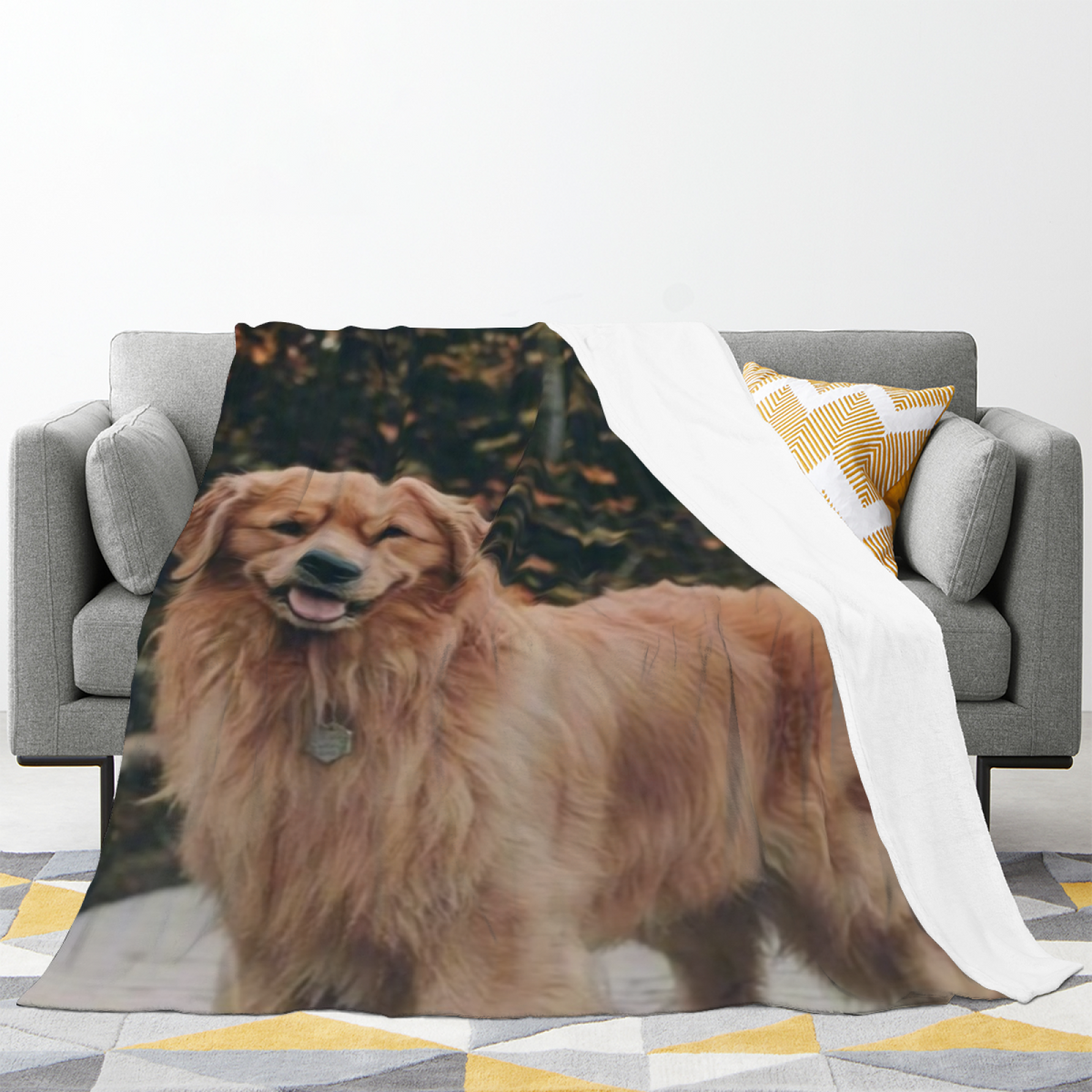 Eclectic Design Burnished Cove Warm Coral Flannel Sofa Throw