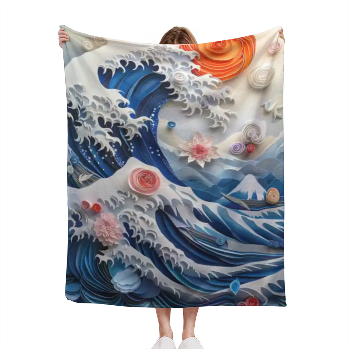 Decorative Flannel Blanket with Wildwood Breeze Cozy Cottage Artwork